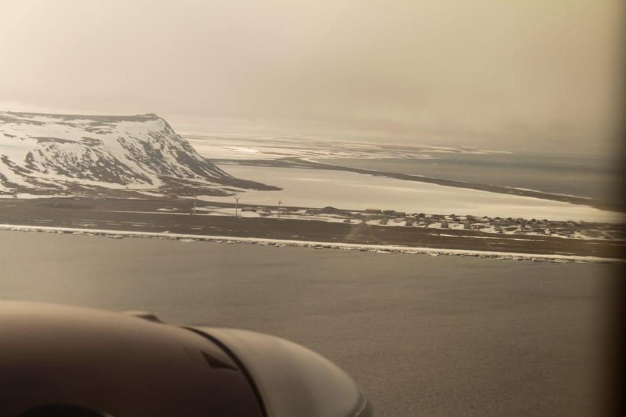 View of Gambell, Alaska from plane