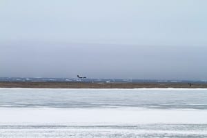 Gambell, AK - view of runway from across lake